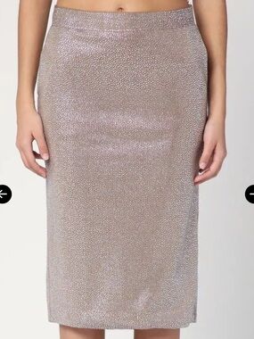 GIUSEPPE DI MORABITO
Rhinestone Embellished Midi Skirt - Metal